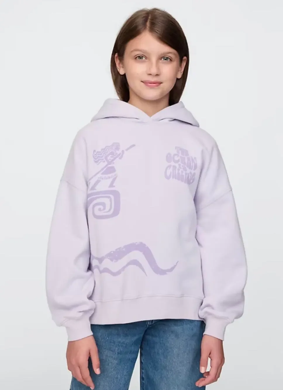NEW Gap × Disney Kids SZ LARGE VintageSoft Oversized Hoodie Purple